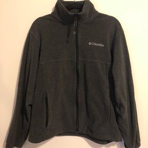 Gray Columbia Fleece Zip Up Jacket - Size L